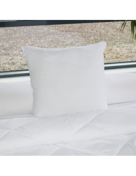 BLEU CALIN Lot de 2 Oreillers 60x60cm Le Lavable à 95° - Confort Moelleux  blanc - Bleu Calin