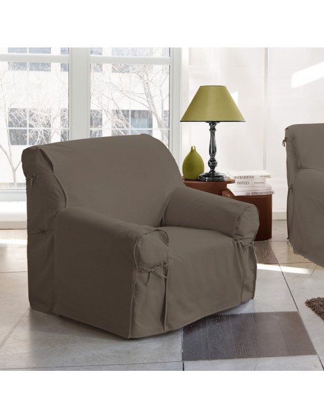 Housse fauteuil taupe