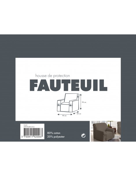packaging fauteuil silco taupe verso